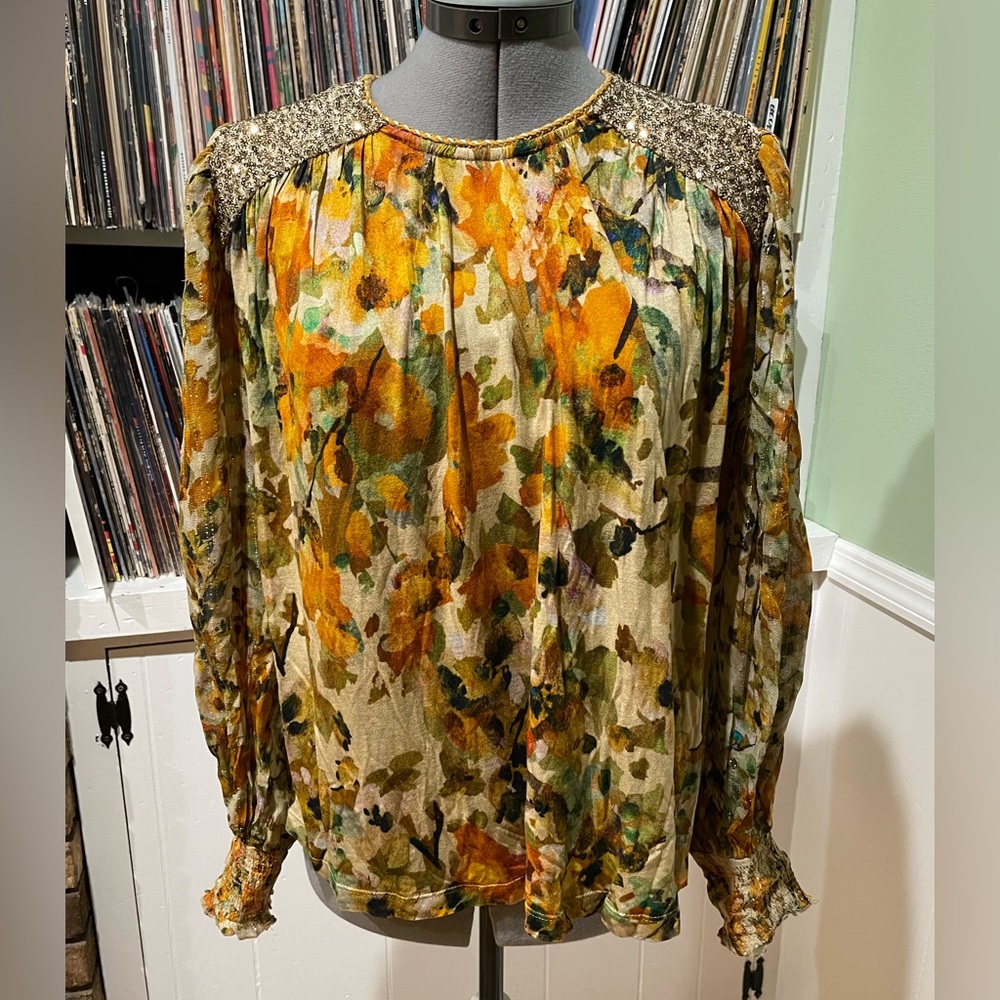 Anthropologie Bl-nk Sequin-Embellished Blouse - Picture 4 of 7